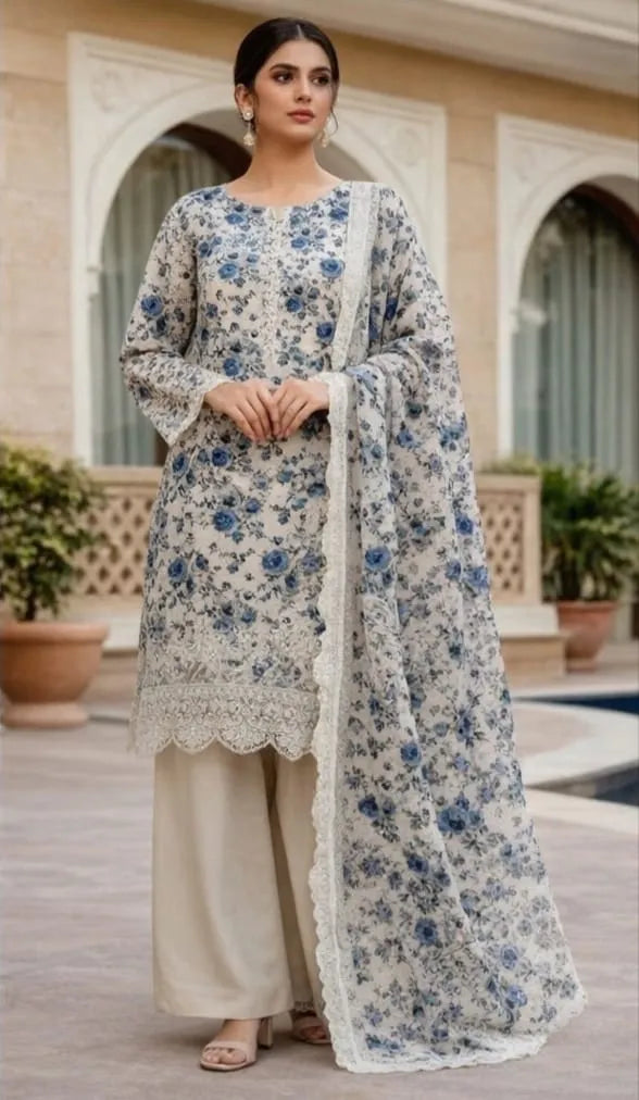 Flora 3pc Unstitched